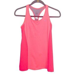 NIKE PINK & RED DRI-FIT RACERBACK WORKOUT TANK TOP - SIZE M